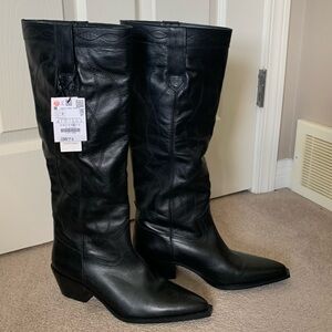 Zara Leather Cowboy boots